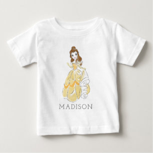 T-shirt Pour Bébé Personnalisée Disney Princess Belle Watercolor