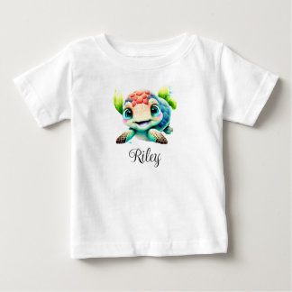T-shirt Pour Bébé Personnaliser bébé enfants enfant tortue de mer aq
