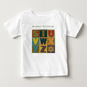 T-shirt Pour Bébé Personnaliser l'Arrière - plan de Motif Alphabet