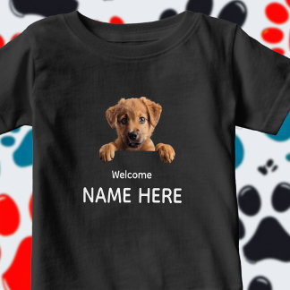 T-shirt Pour Bébé Personnaliser un chiot de bienvenue mignon