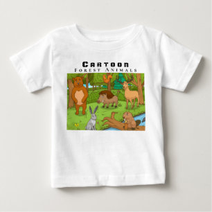 T-shirt Pour Bébé Personnalisez les animaux de la forêt caricaturale