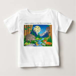 T-shirt Pour Bébé Personnalisez les animaux forestiers dans le ruiss