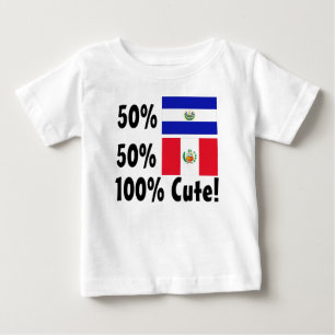 T-shirt Pour Bébé Péruviens de 50% Salvadorien 50% 100% mignon