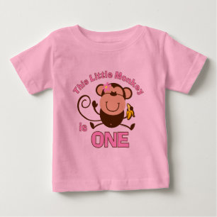 T-shirt Pour Bébé Petit singe 1er anniversaire fille T-shirt bébé en
