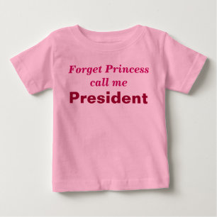 T-shirt Pour Bébé Petite fille Président rampante.