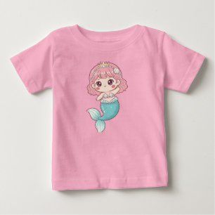 T-shirt Pour Bébé Petite Fille Sirène