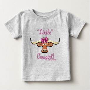 T-shirt Pour Bébé Petite fille, vache longhorne