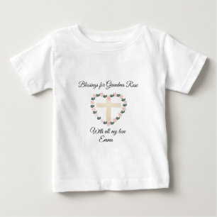T-shirt Pour Bébé Petite Fleur de Cœur Bénédiction pour Grand-Mère
