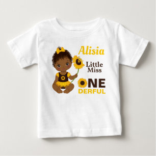 T-shirt Pour Bébé Petite Miss Onederful mignonne Black Baby Girl T-s