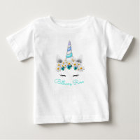 Petite Princesse Licorne Turquoise Bijoux Fleurs