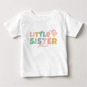 T-shirt Pour Bébé Petite Soeur Personnalisée, Couleur Pastel