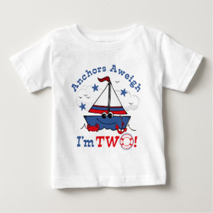 T-shirt Pour Bébé Peu de 2ème anniversaire de voilier