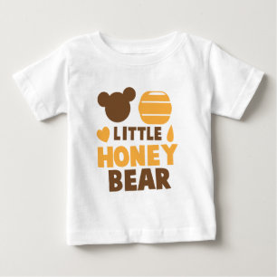 T-shirt Pour Bébé Peu d'ours de miel avec le pot de miel mignon