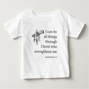 T-shirt Pour Bébé Philippiens 4:13 Bible Scripture KJV Citation