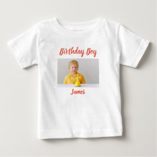 T-shirt Pour Bébé Photo personnalisée Birthday Boy Baby