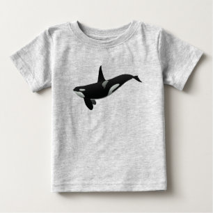 T-shirt Pour Bébé Pièce en t de bébé d'orque de natation
