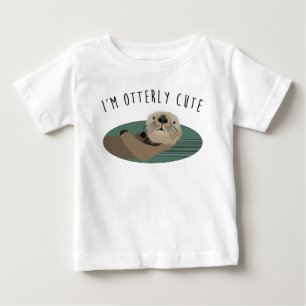 T-shirt Pour Bébé Pièce en t mignonne de bébé de loutre