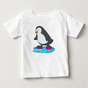 T-shirt Pour Bébé Pingouin at Ice skating with Ice skates