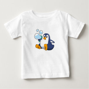 T-shirt Pour Bébé Pingouin avec bulles de savon.PNG