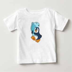 T-shirt Pour Bébé Pingouin avec poisson