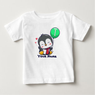 T-shirt Pour Bébé Pingouin d'anniversaire