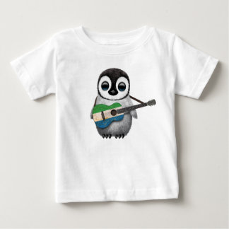 T-shirt Pour Bébé Pingouin de bébé jouant la guitare de drapeau de