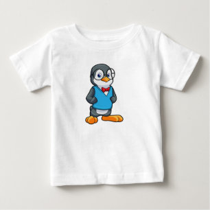 T-shirt Pour Bébé Pingouin Nerd avec lunettes