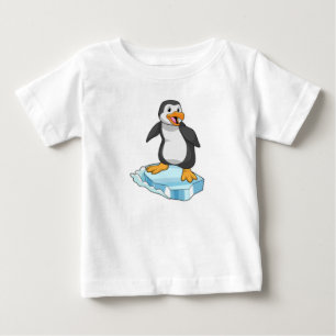 T-shirt Pour Bébé Pingouin sur glace floc