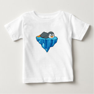 T-shirt Pour Bébé Pingouin sur glace floc