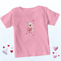Pink and White Kawaii Polar Bear with Hearts