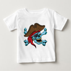 T-shirt Pour Bébé Pirate crâne et os croisés