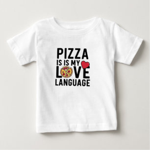 T-shirt Pour Bébé Pizza est ma langue d'amour