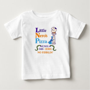 T-shirt Pour Bébé Pizza Minimal Little Nero