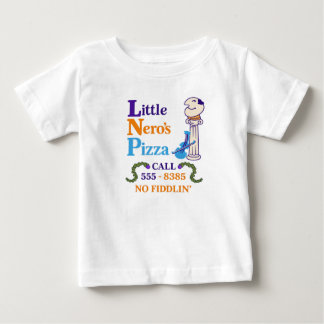 T-shirt Pour Bébé Pizza Minimal Little Nero