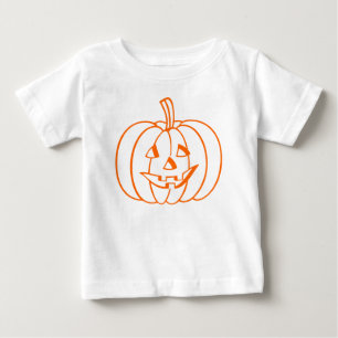 T-shirt Pour Bébé Plan du Citrouille d'Halloween Jack-O-Lantern oran