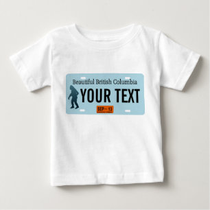 T-shirt Pour Bébé Plaque de licence Sasquatch de la Colombie-Britann