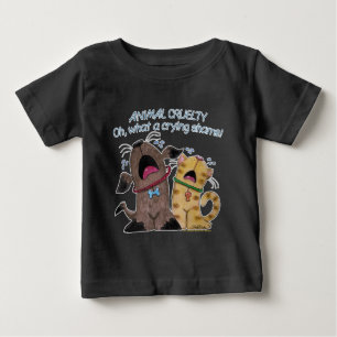 T-shirt Pour Bébé Pleurer sur un chien et un chat - Quelle honte de