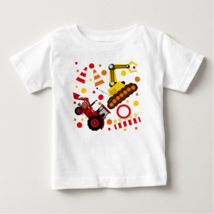 T-shirt Pour Bébé Point de polka de construction du bulldozer de tra