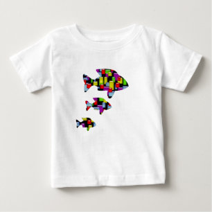 T-shirt Pour Bébé poisson de mosaïque