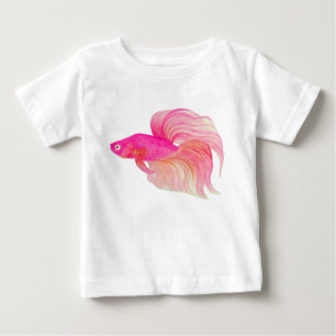 T-shirt Pour Bébé Poisson rose Betta