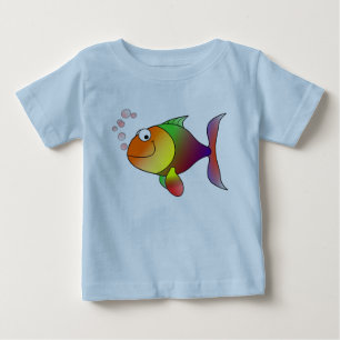 T-shirt Pour Bébé Poisson rouge joyeux en mer