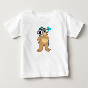 T-shirt Pour Bébé Police de l'ours Verre de nivellement