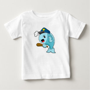 T-shirt Pour Bébé Police des poissons casquette de police