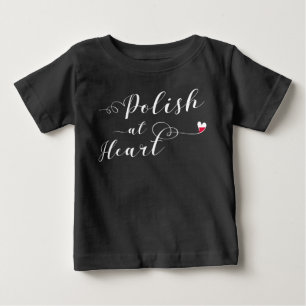 T-shirt Pour Bébé Polonais Au Coeur, Pologne