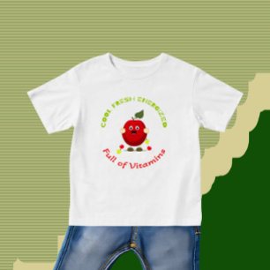 T-shirt Pour Bébé Pomme rouge drôle