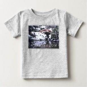 T-shirt Pour Bébé Pont de lune et étang en hiver Seattle, Washingt