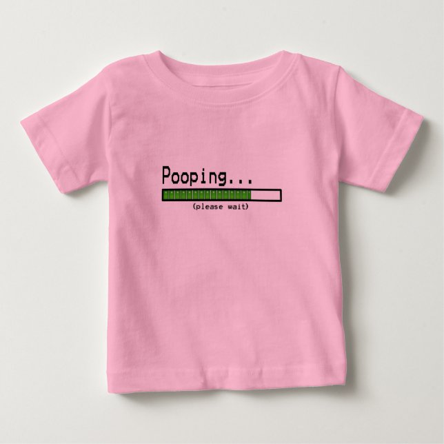T-shirt Pour Bébé Pooping… Attendez svp (Devant)
