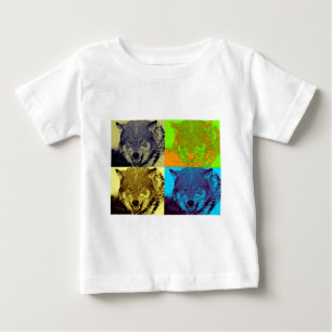 T-shirt Pour Bébé Pop Art Grey Wolf