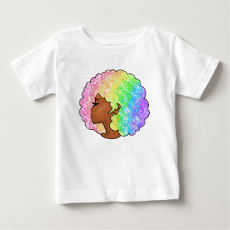 T-shirt Pour Bébé Portrait Afro Pastel Arc-en-Ciel Groovy Rétro Bouc