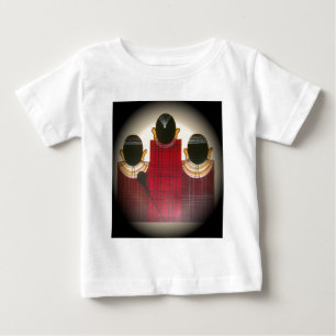 T-shirt Pour Bébé Portrait de la famille Massai À damiers